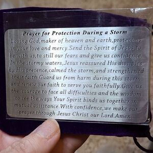 Prayer for Protection during a Storm, Metal keepsake.